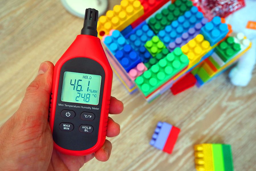Formaldehyde Testing in a home with block toys on the floor