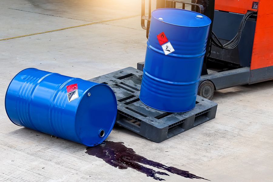 Hazardous Waste Testing spilled drum barrel