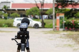 noise monitor recording noise from a road
