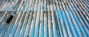 An old, corroded metal roof