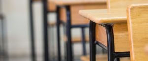 classroom with desks and chair